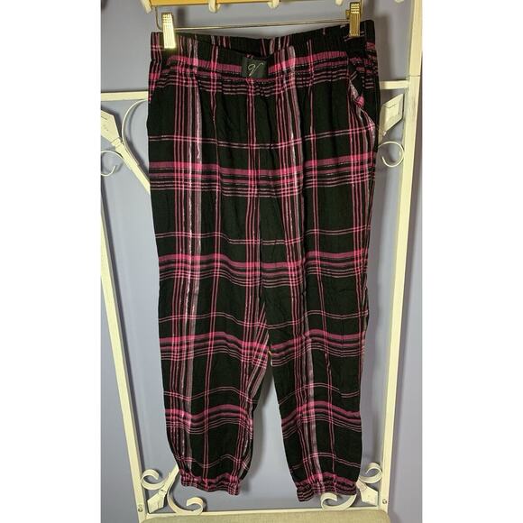 Victoria’s Secret Black & Pink Plaid Pajama Pants Jogger Size Sm - Picture 1 of 4